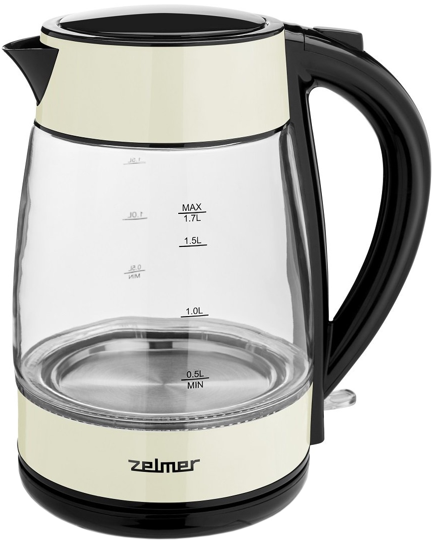 

Чайник электрический Zelmer ZCK8011I 1.7л. 2.2 кВт, стекло, бежевый/черный, ZCK8011I