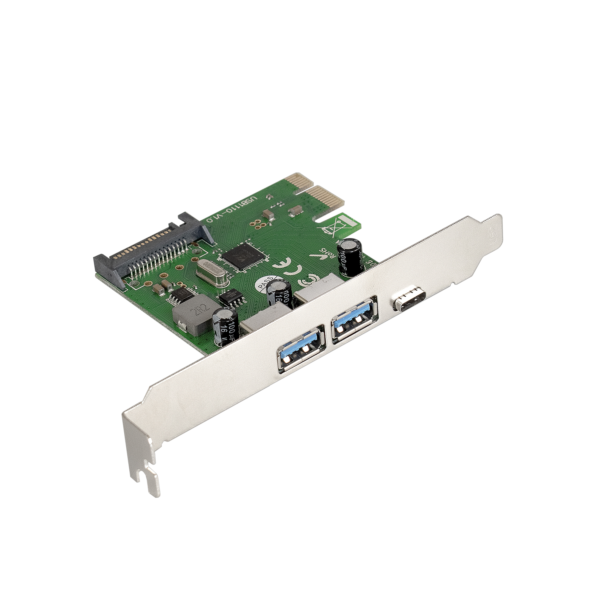 Контроллер USB 3.0/Type-C ExeGate EXE-323, 2xUSB 3.0 + 1xType-C, PCI-E