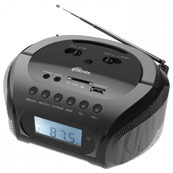 Акустика Ritmix RBB-020BT, 6Вт, черный