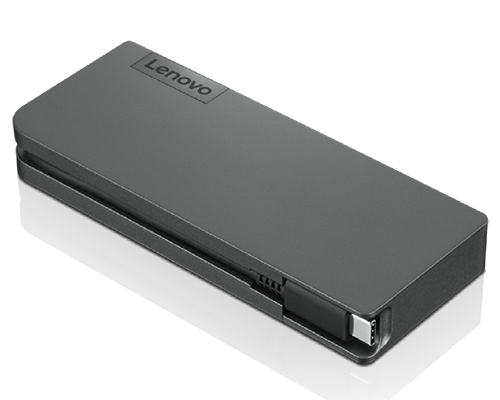 Мультипортовый адаптер Lenovo Powered USB-C Travel Hub, 1xHDMI2.0, 1xVGA, 1xUSB 2.0, 1xUSB 3.1 Gen1, 1xGigabit RJ45, 1xUSB-C(только для зарядки), черный (4X90S92381)