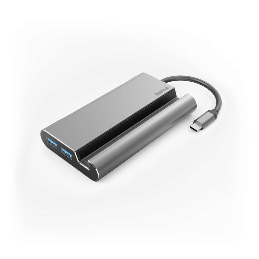 

Мультипортовый адаптер Hama H-135764, 1xVGA, 1xHDMI, 1xUSB Type-C(для питания), 3xUSB Type-A, RJ-45, серый (00135764), H-135764