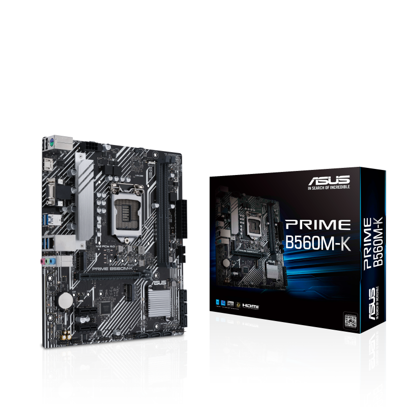 

Материнская плата ASUS PRIME B560M-K, Socket1200, Intel B560, 2xDDR4, PCI-Ex16, 6SATA3, 7.1-ch, GLAN, 6 USB 3.2, VGA, HDMI, mATX, Retail, PRIME B560M-K