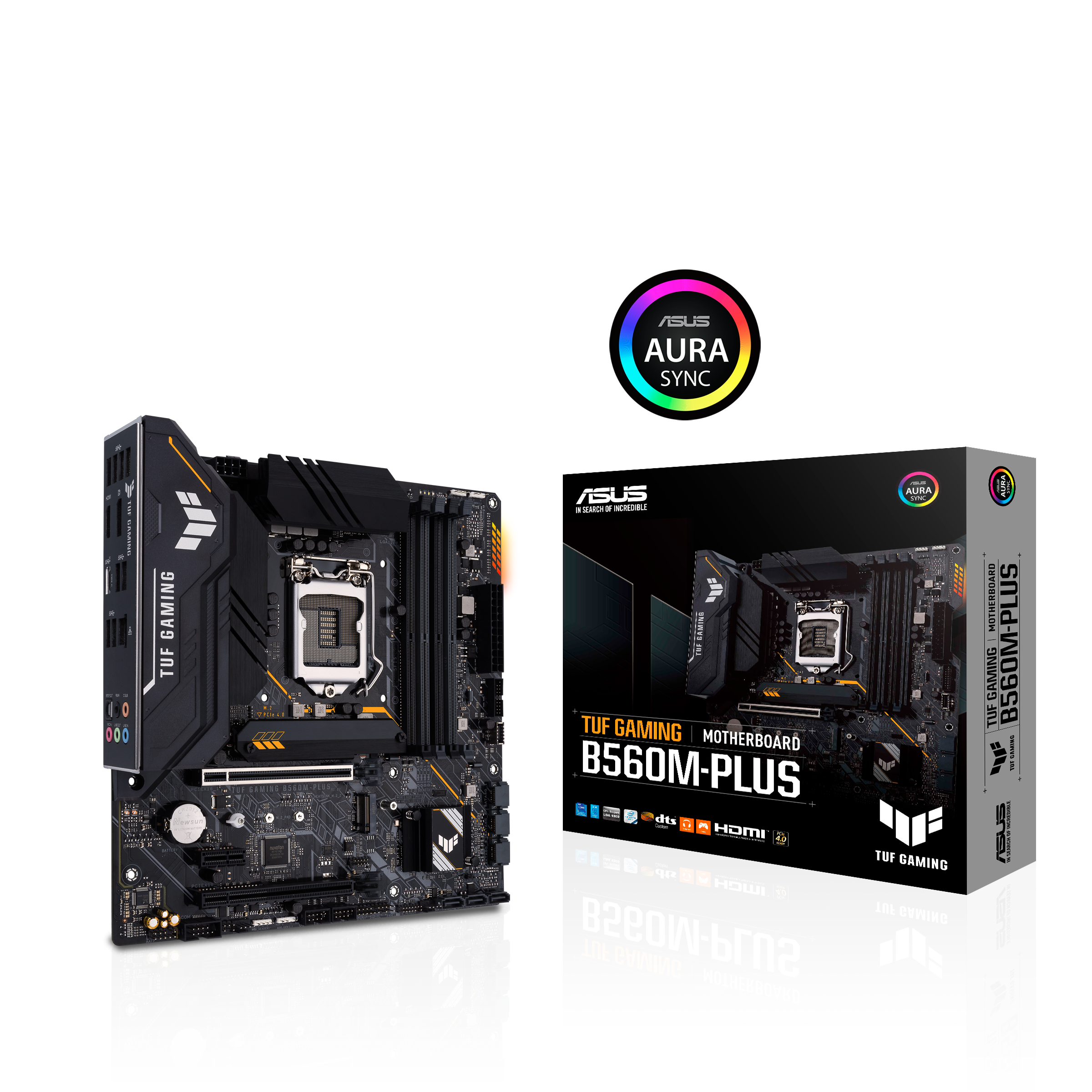 

Материнская плата ASUS TUF GAMING B560M-PLUS, Socket1200, Intel B560, 4xDDR4, 2PCI-Ex16, 6SATA3, 7.1-ch, 2.5GLAN, 6 USB 3.2, 2 USB Type-C, HDMI, DP, mATX, Retail, TUF GAMING B560M-PLUS