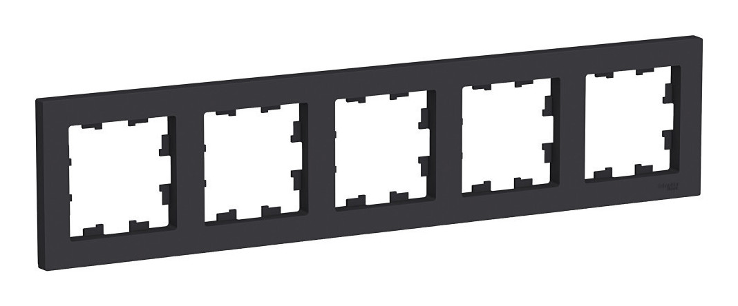 

Рамка Schneider Electric ATLASDESIGN, горизонтальная и вертикальная, 5-постов, карбон (ATN001005)