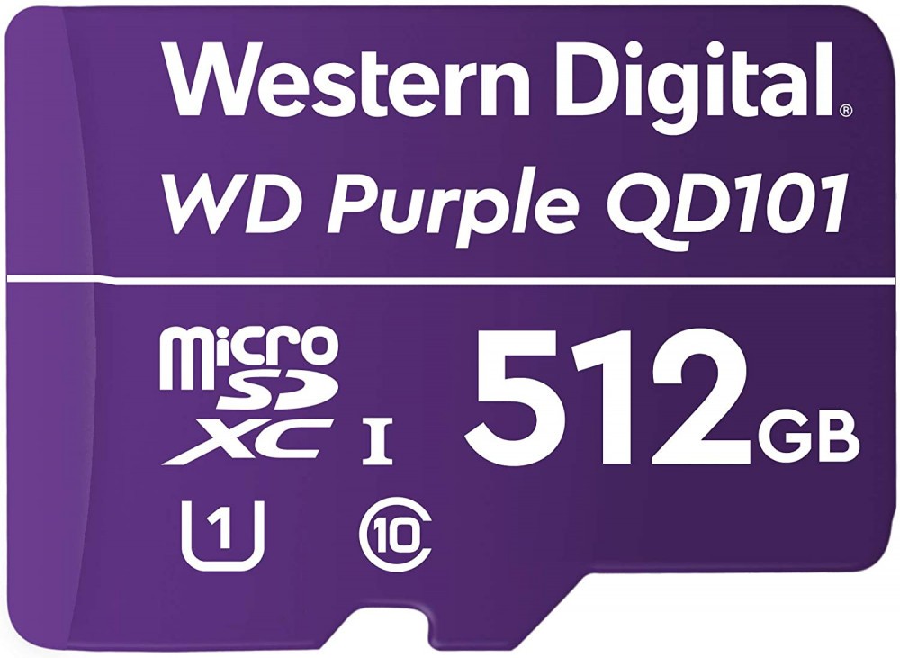 

Карта памяти 512Gb microSDXC Western Digital Purple SC QD101 Class 10 UHS-I U1 V30, WDD512G1P0C