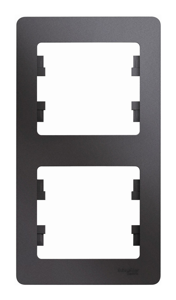 

Рамка Schneider Electric GLOSSA, вертикальная, 2-поста, графит (GSL001306)