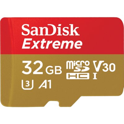 Карта памяти 32Gb microSDHC Sandisk Extreme Class 10 UHS-I U3 V30 A1