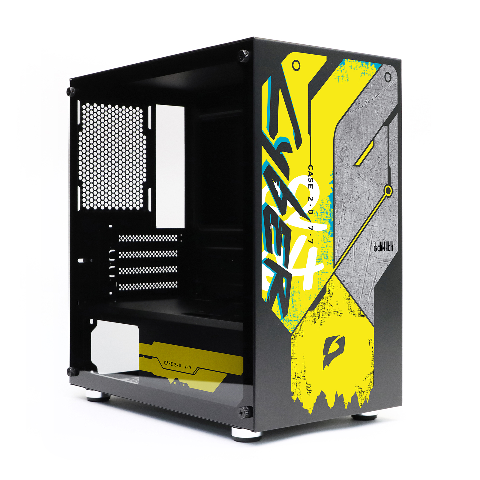 Корпус e2e4 Gaming CyberCase, Tempered Glass, mATX, Mini-Tower, USB 3.0, черный, Без БП (OT-GCM-01-B-CP) - фото 1