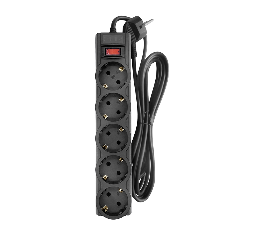 Сетевой фильтр CBR CSF 2505-5.0, 5-розеток, 5 м, черный