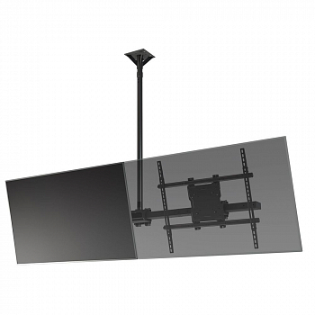 

Кронштейн потолочный для TV/монитора Wize Pro CML42, 26"-42", 2-монитора, VESA 200x100мм-400x400мм, наклонный, до 68 кг, черный, CML42