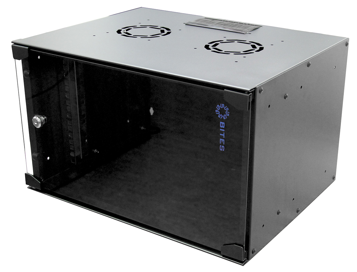 Шкаф телекоммуникационный настенный 6U 520x400 мм, стекло, черный, разборный, 5bites (TC5402-06B)