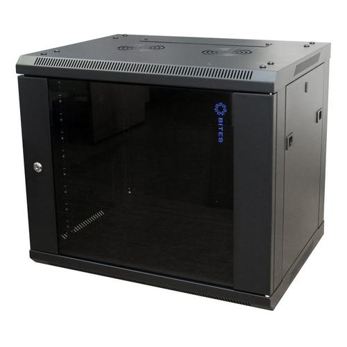 Шкаф телекоммуникационный настенный 9U 600x450 мм, стекло, черный, разборный, 5bites (TC6401-09B)