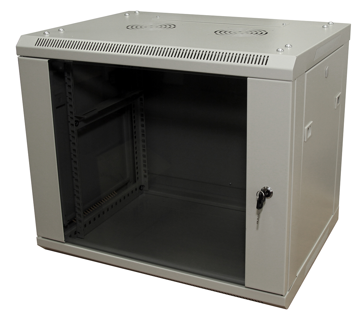 Шкаф телекоммуникационный настенный 9U 600x450 мм, стекло, серый, разборный, 5bites (TC6401-09G)