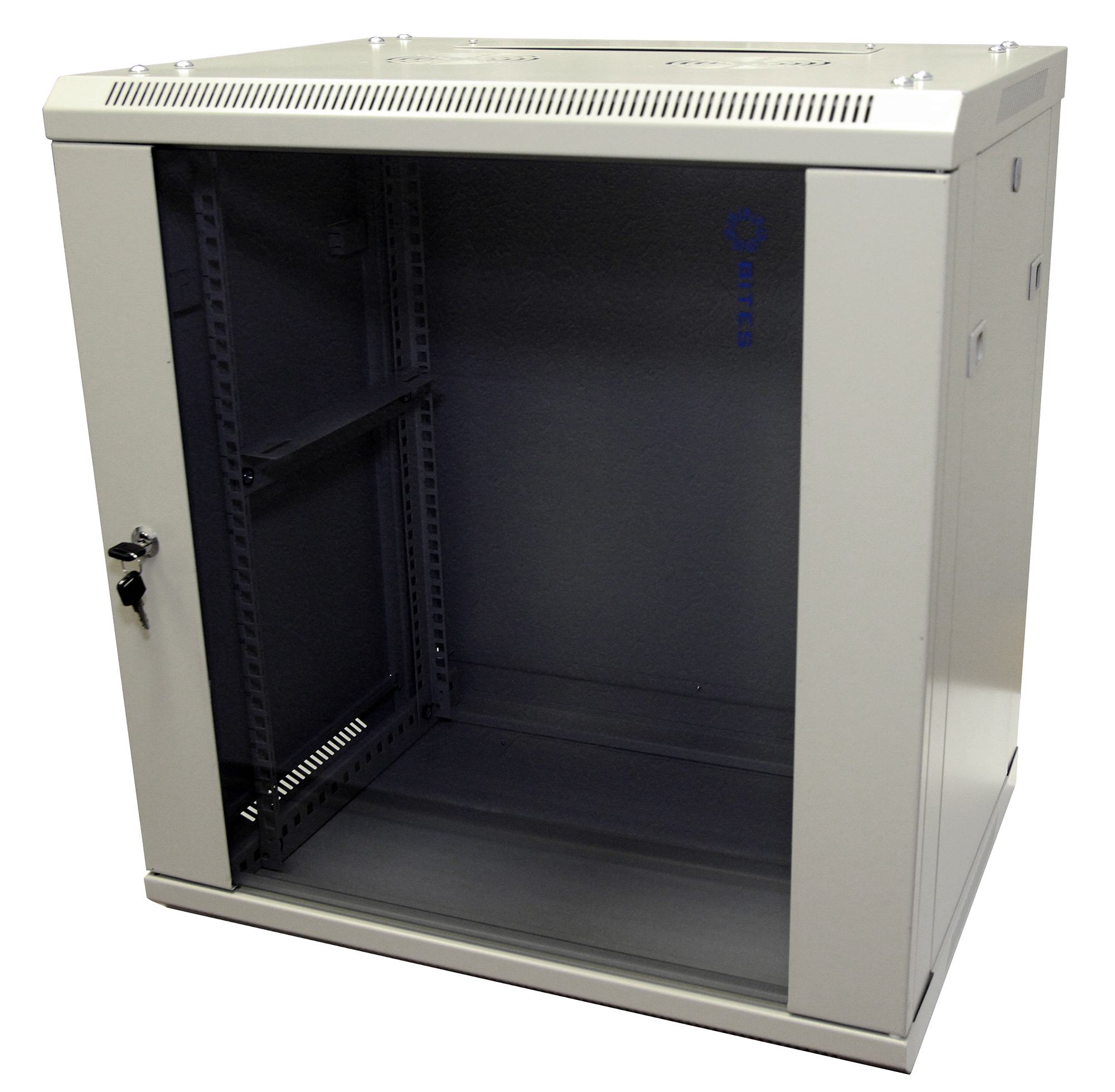 Шкаф телекоммуникационный настенный 12U 600x450 мм, стекло, серый, разборный, 5bites (TC6401-12G)