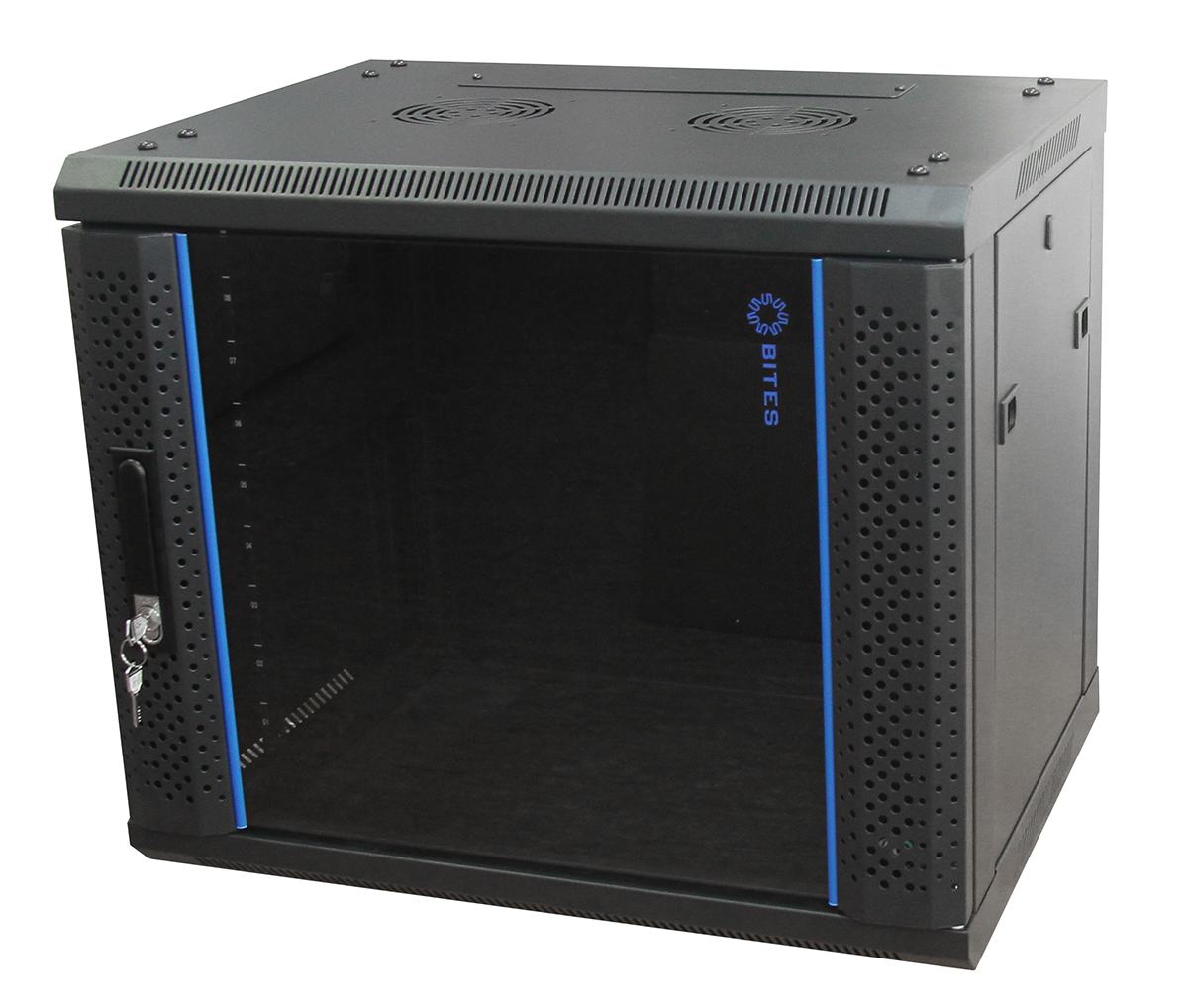 Шкаф телекоммуникационный настенный 9U 600x450 мм, стекло, черный, разборный, 5bites (TC6403-09B)