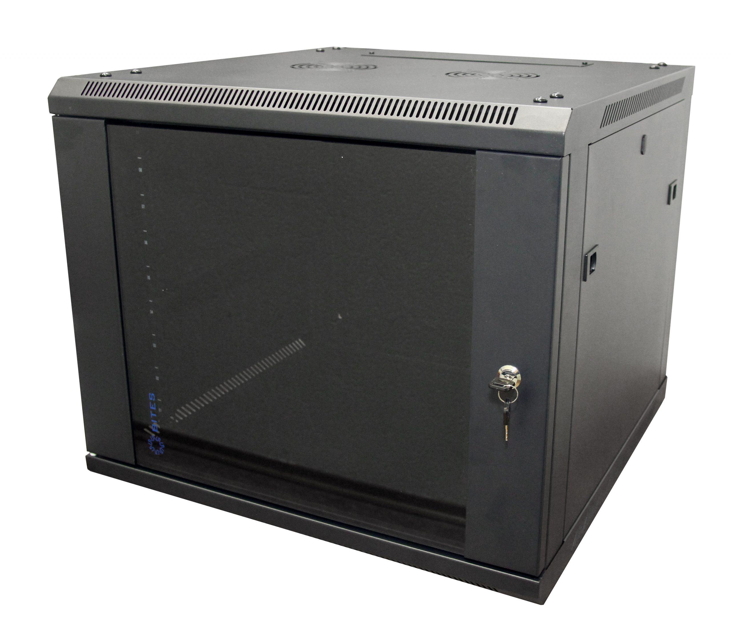 Шкаф телекоммуникационный настенный 9U 600x600 мм, стекло, черный, разборный, 5bites (TC6601-09B)