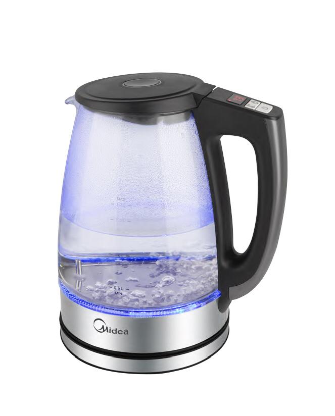 

Чайник Midea MK-8009 1.7л. 2200Вт, Закрытый нагревательный элемент, стекло/пластик, серебристый/черный (MK-8009), MK-8009