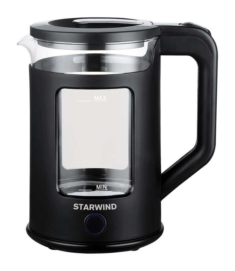 

Чайник Starwind SKG2061 1.5л. 1500Вт, Скрытый, стекло/пластик, чёрный (SKG2061), Черный, SKG2061