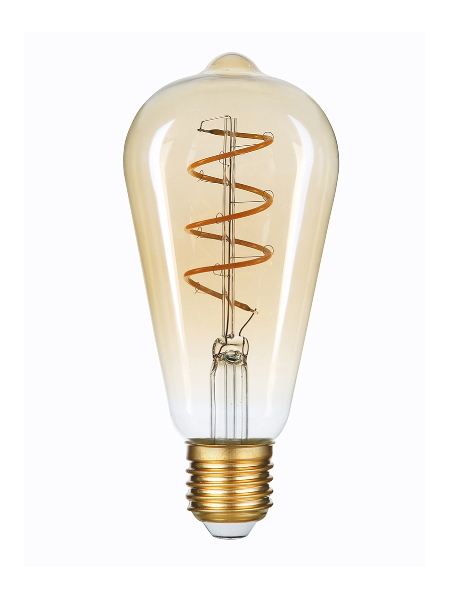 

Лампа светодиодная E27 груша/ST64, 6Вт, 2400K, 300лм, филаментная, HIPER Filament Flexible (HL-2211), Filament Flexible