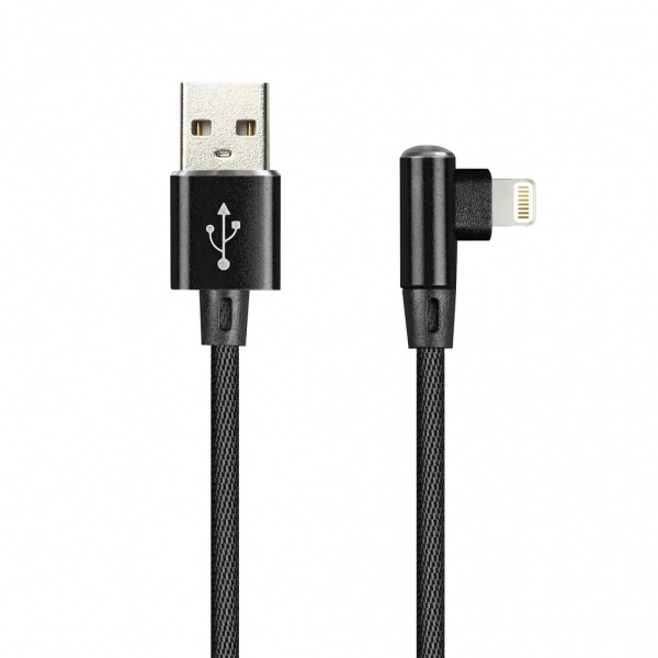 

Кабель USB 2.0(Am)-Lightning 8-pin(m), угловой, 2A, 1м, черный Smartbuy FLOW 3D L-TYPE iK-512FLL (iK-512FLL black), iK-512FLL