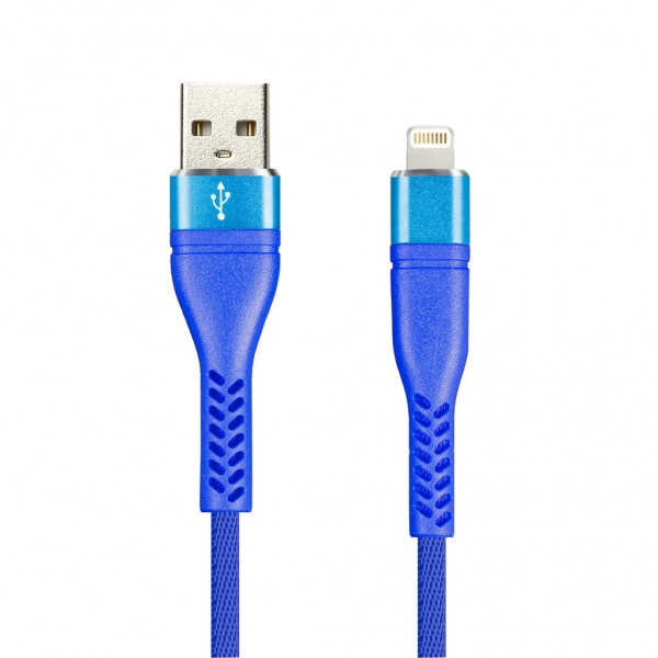 

Кабель USB 2.0(Am)-Lightning 8-pin(m), 2A, 1м, синий Smartbuy TWILL ERGO iK-512TWE (iK-512TWE blue), iK-512TWE