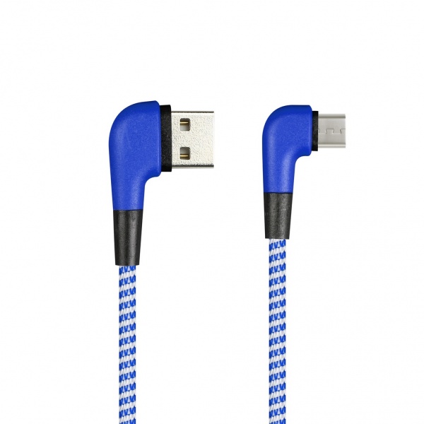 

Кабель USB 2.0(Am)-Micro USB 2.0(Bm), угловой, 2A, 1м, синий Smartbuy SOCKS L-TYPE iK-12NSL (iK-12NSL blue), iK-12NSL