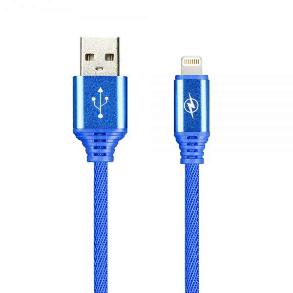

Кабель USB 2.0(Am)-Lightning 8-pin(m), 2A, 1м, синий Smartbuy TWILL iK-512MTW (iK-512MTW blue), iK-512MTW