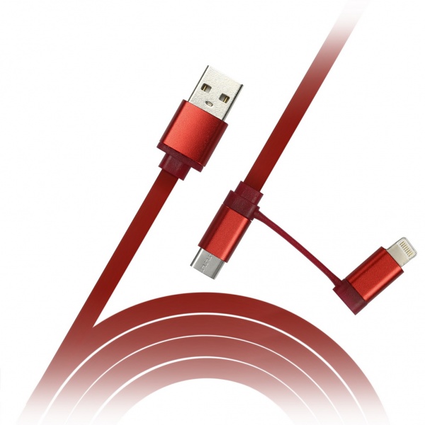 

Кабель USB 2.0(Am)-Micro+8 pin, плоский, 1.2м, красный Smartbuy дракон iK-212 (K-212 red), iK-212