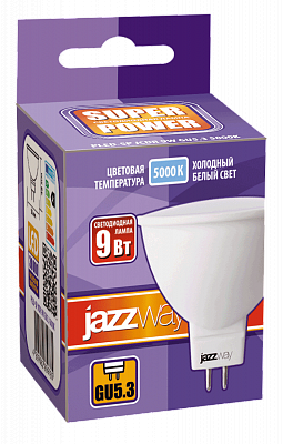 

Лампа светодиодная GU5.3, JCDR, 9Вт, 720лм, 5000K/холодный, 80 Ra, Jazzway (2859785A)