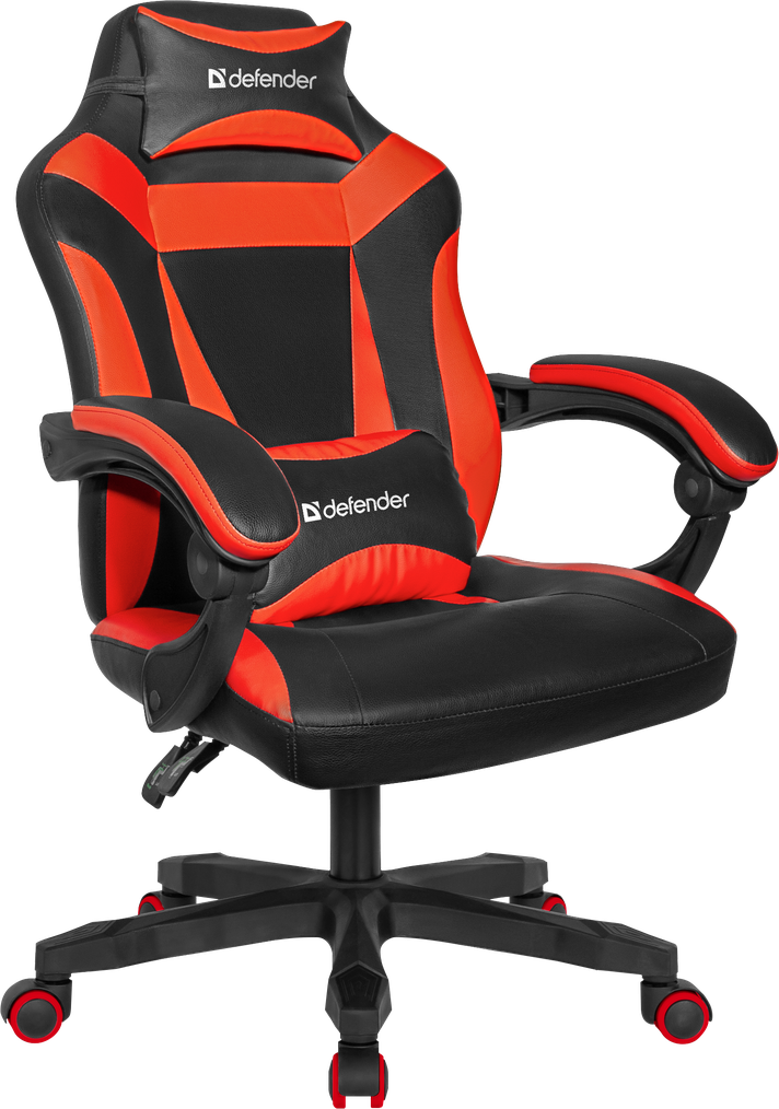 Кресло игровое Defender Master, черный/красный