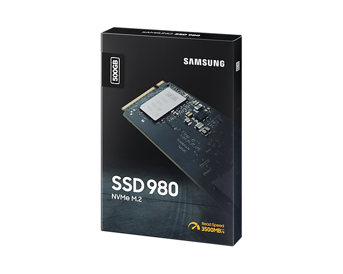 Samsung SSD 980 500GB NVMe M.2 ① SSD Samsung 980 500Gb M.2 2280 PCIe 3.0 x4 (MZ-V8V500BW), 873978