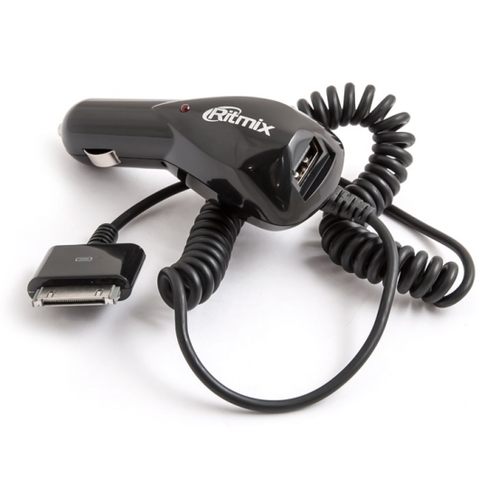 

Автомобильное зарядное устройство Ritmix RM-116 NP, 2USB, Apple 30 pin, 2.1A, черный, RM-116 NP