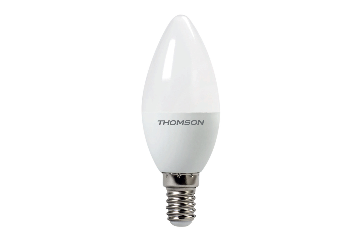 

Лампа светодиодная E14 свеча/C37, 6Вт, 6500K / холодный свет, 510лм, THOMSON (TH-B2307)
