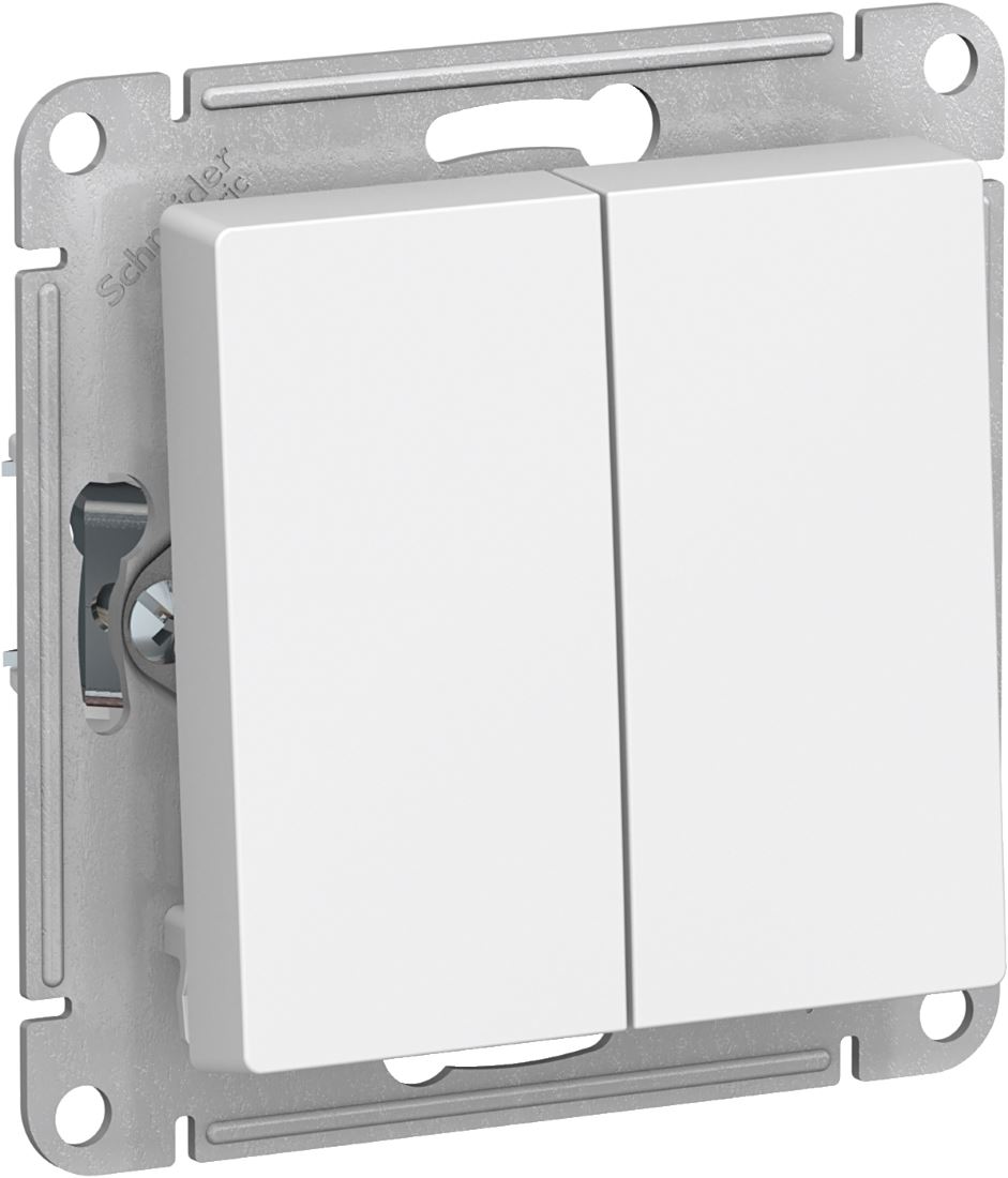 

Выключатель проходной Schneider Electric AtlasDesign, 2кл., скрытый монтаж, механизм без накладки и рамки, белый (ATN000165)