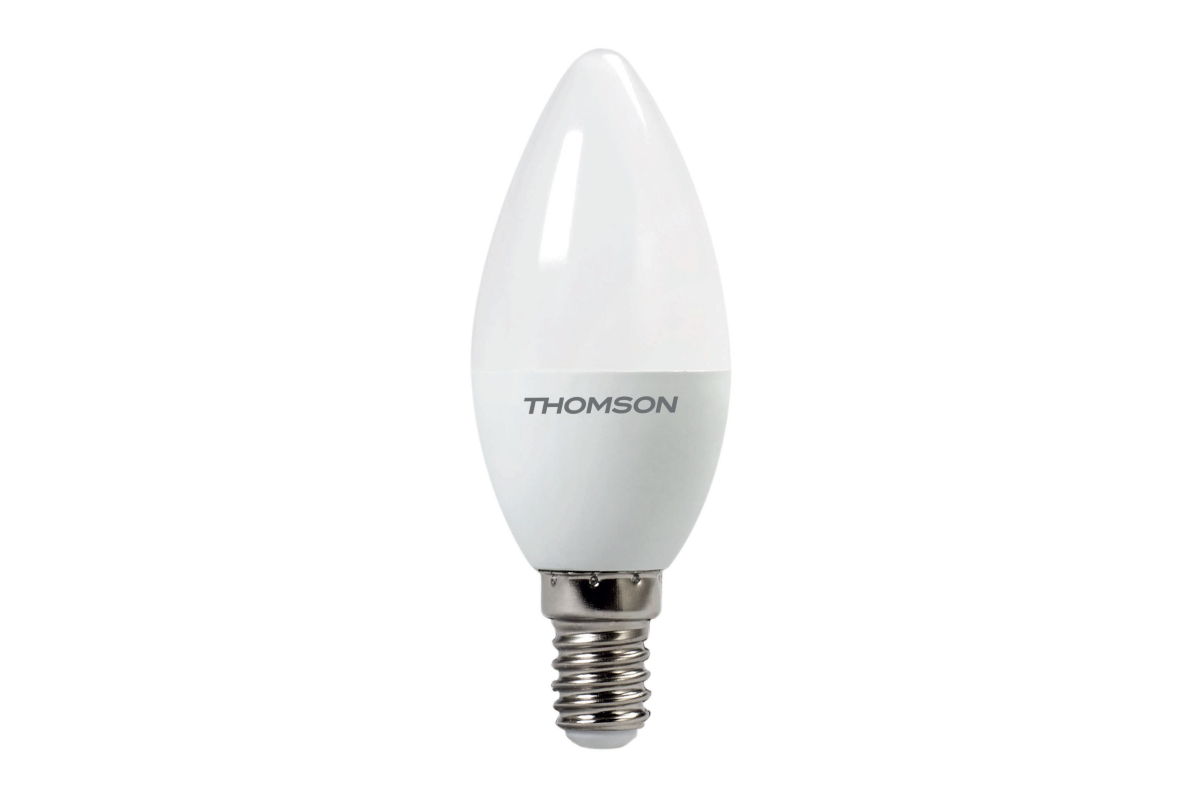 

Лампа светодиодная E14 свеча/C37, 6Вт, 4000K / белый, 500лм, диммируемая, THOMSON DIMMABLE (TH-B2152)