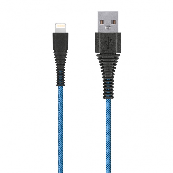 

Кабель USB 2.0(Am)-Lightning 8-pin(m), 2A, 1м, синий Smartbuy iK-510n-2 (iK-510n-2 blue), iK-510n-2