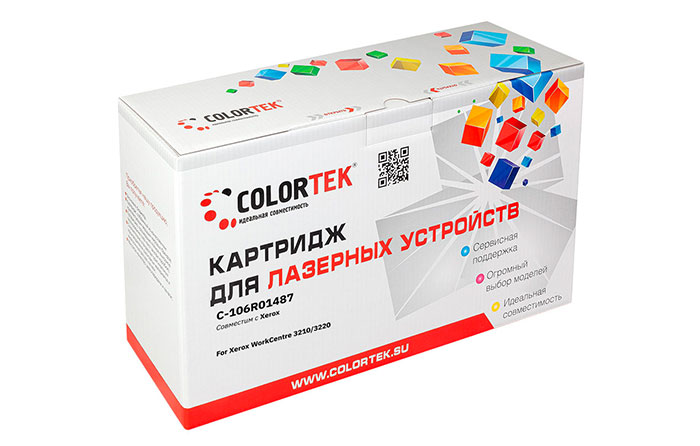 

Картридж лазерный Colortek CK-106R01487 (106R01487), черный, 4100 страниц, совместимый для Xerox WorkCentre 3210/3220
