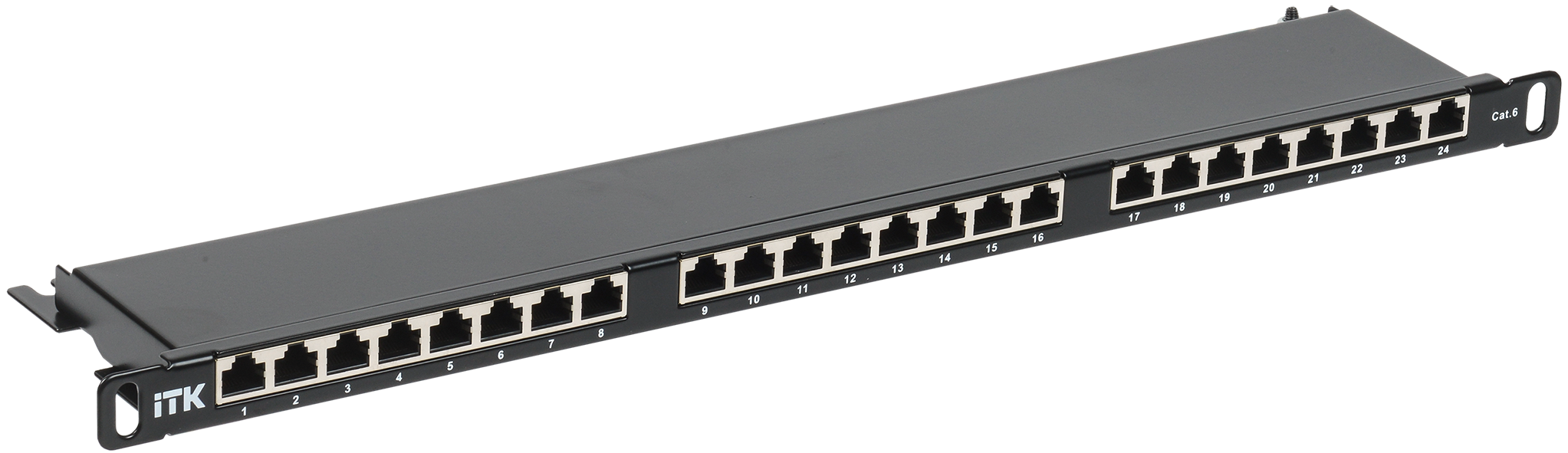 

Патч-панель в шкаф 19" 0.5U, порты: 24 x RJ-45 кат. 5e, экранированная, черный, ITK (PP24-D05UC5ES-D05H)