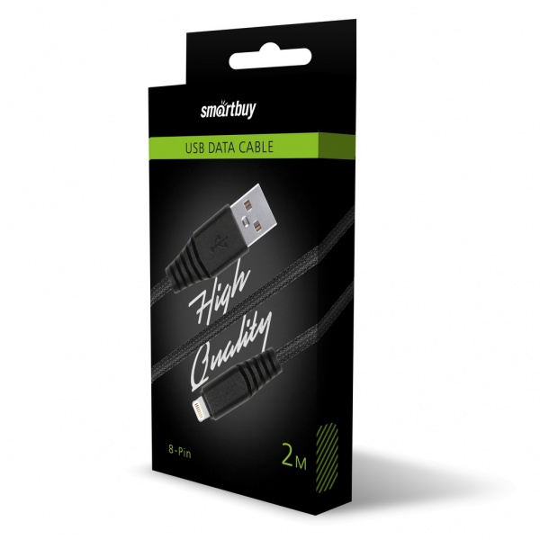 

Кабель USB 2.0(Am)-Lightning 8-pin(m), 2м, черный Smartbuy iK-520n-2-k (iK-520n-2-k ), iK-520n-2-k