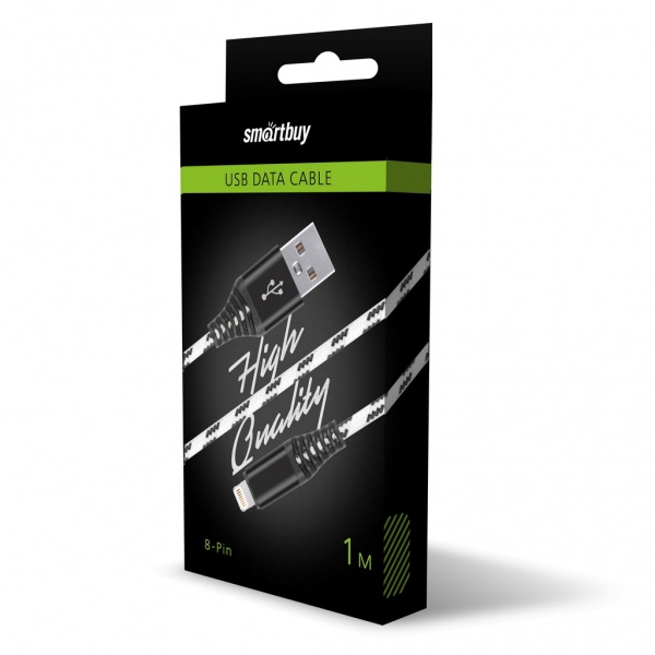 

Кабель USB-Lightning 8-pin, 2A, 1м, белый Smartbuy iK-510cm-2 (iK-510cm-2), iK-510cm-2