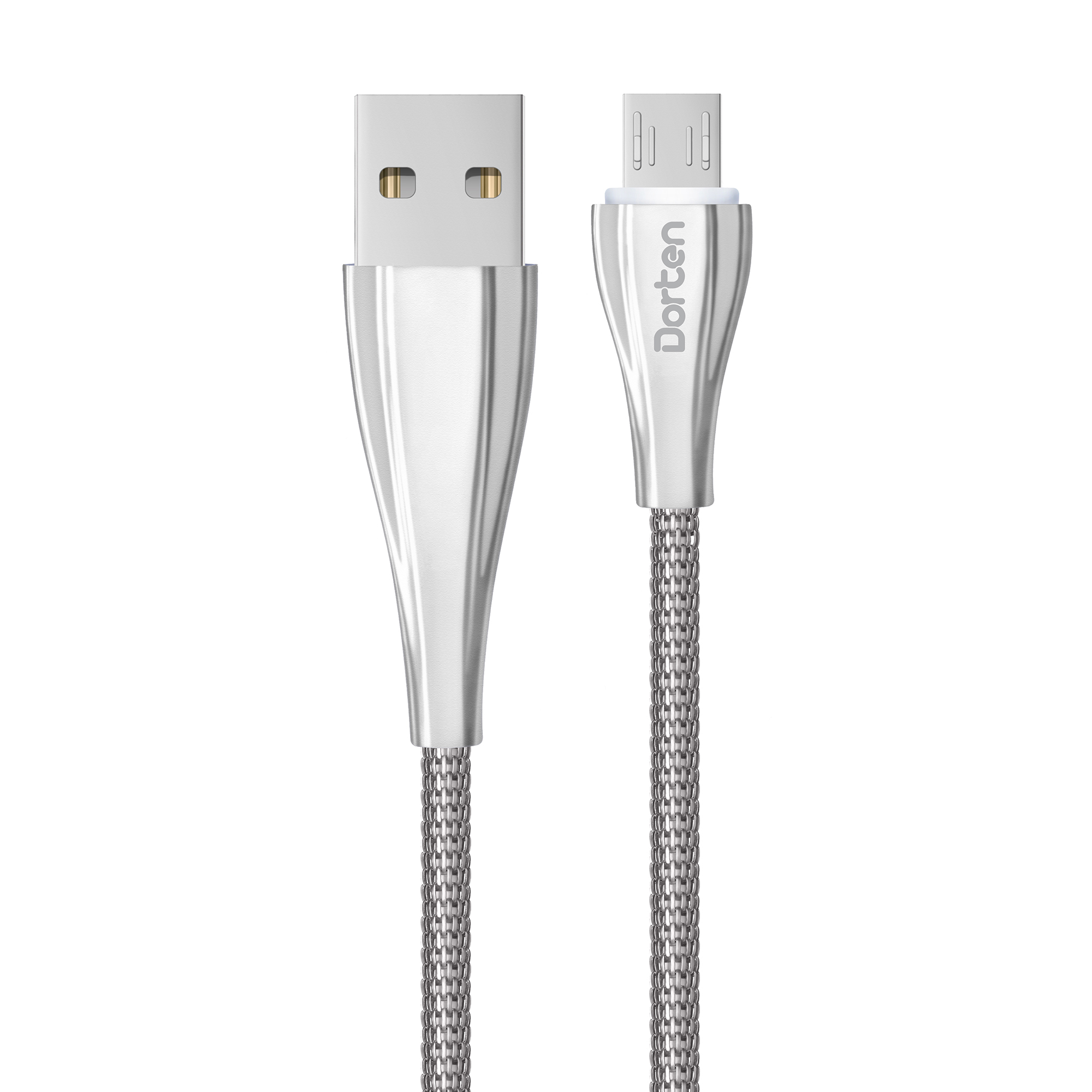 

Кабель USB-Micro USB, 2.4A быстрая зарядка, 1м, серебристый Dorten Armor Series (DN128501)