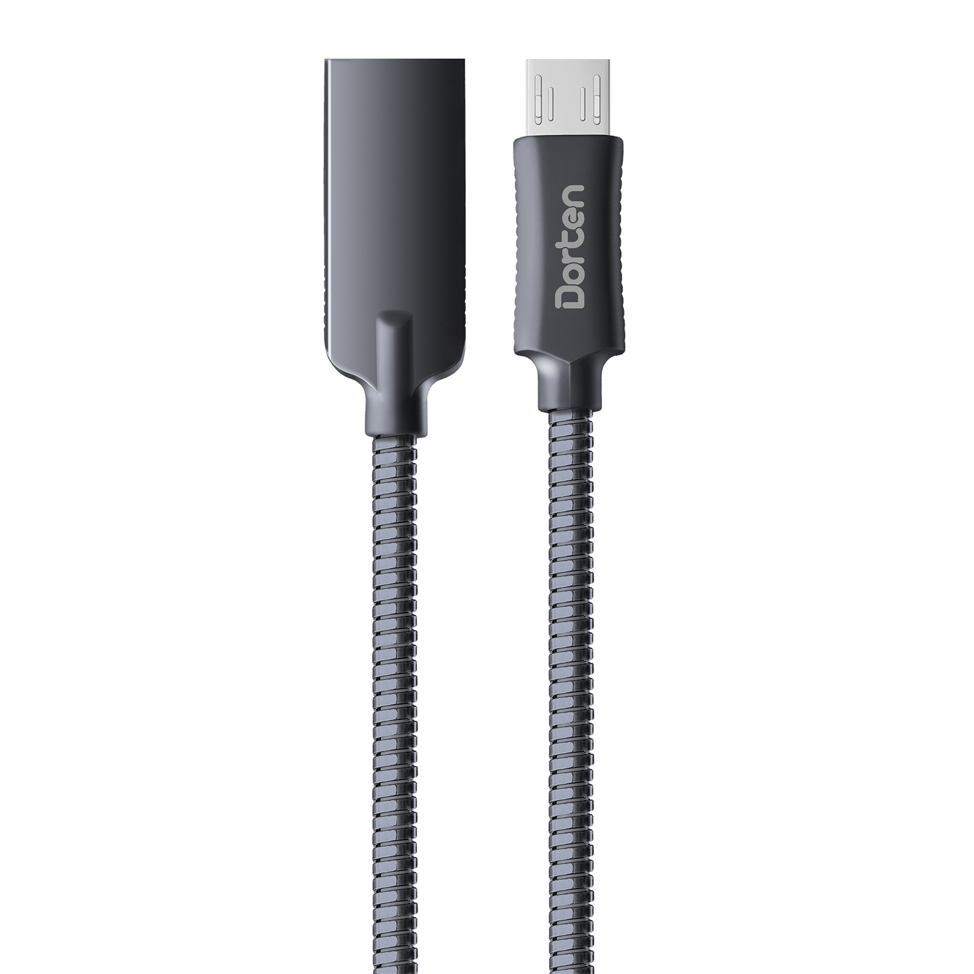 

Кабель USB 2.0(Am)-Micro USB 2.0(Bm), 2.4A быстрая зарядка, 1м, черный Dorten Steel Shell Series (DN128400), 0