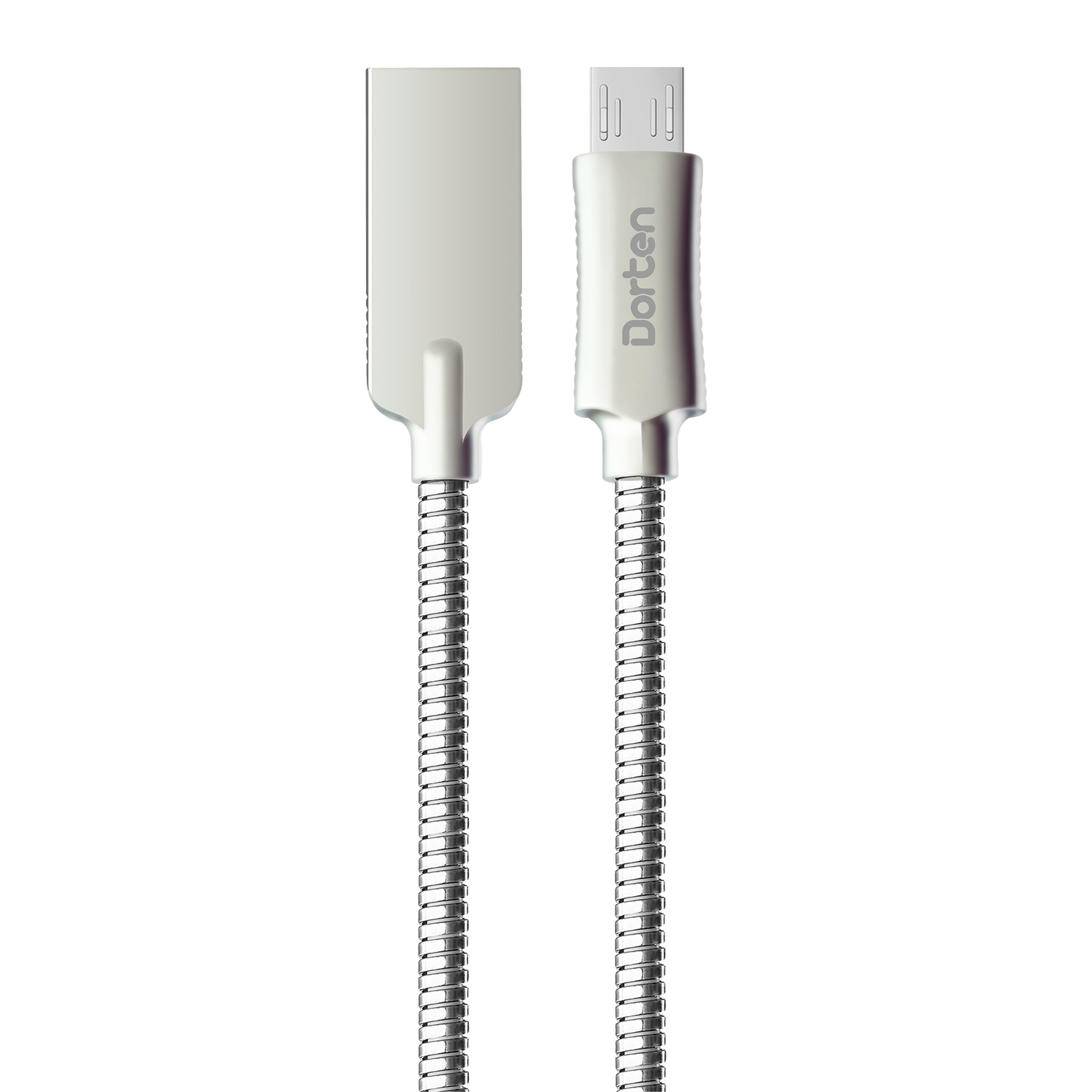 

Кабель USB 2.0(Am)-Micro USB 2.0(Bm), 2.4A быстрая зарядка, 1м, серебристый Dorten Steel Shell Series (DN128401)