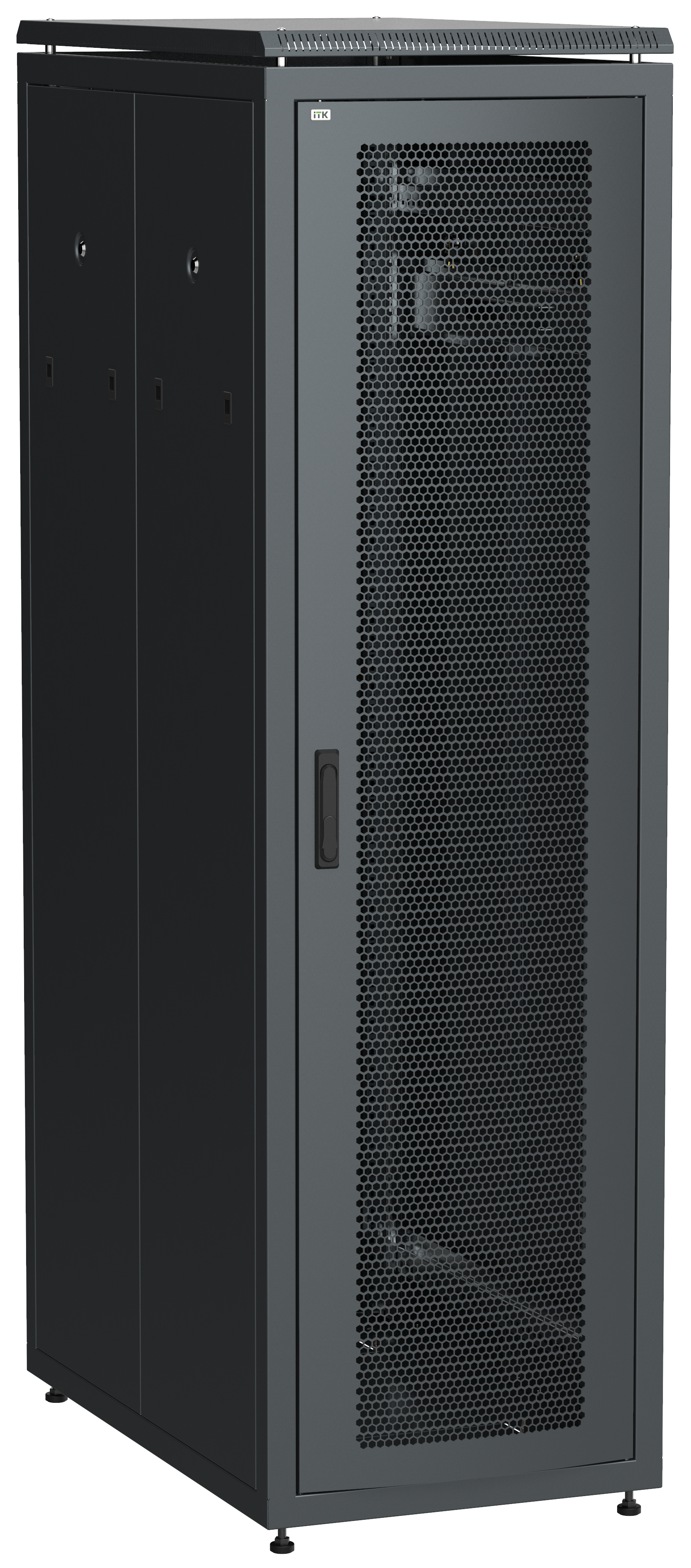 

Шкаф телекоммуникационный напольный 38U 600x1000 мм, перфорация/металл, черный, разборный, ITK LINEA N (LN05-38U61-PP)