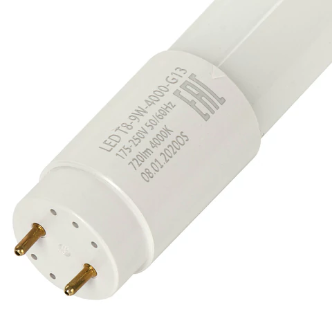 

Лампа линейная светодиодная G13 LED T8-9W-4000-G13, T8, ⌀25мм x 600мм, 9Вт, 720лм, 4000K/белый, 80 Ra, SONNEN (453715), LED T8-9W-4000-G13