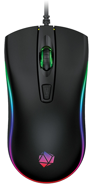 Мышь проводная Qumo RGB M73, 2400dpi, оптическая светодиодная, USB, черный (30567)