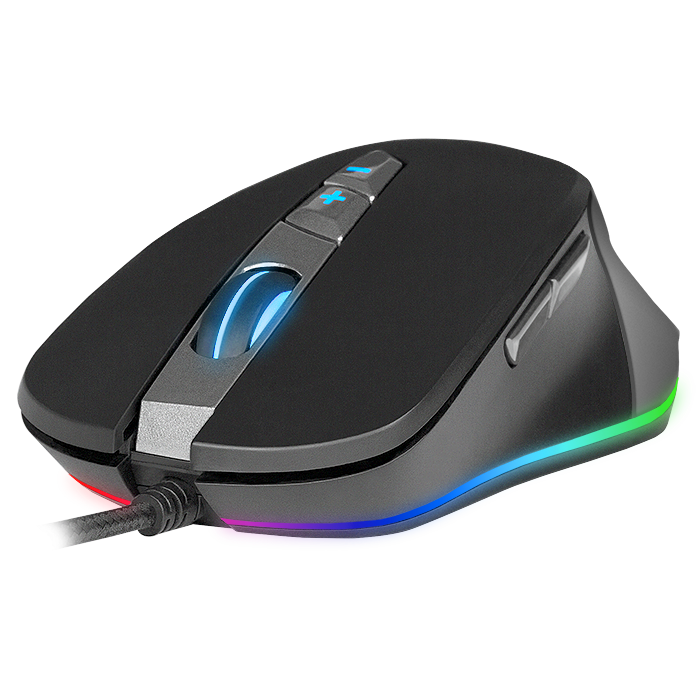 

Мышь проводная Sven RX-G970, 4000dpi, оптическая светодиодная, USB, черный/серый (SV-016401), RX-G970