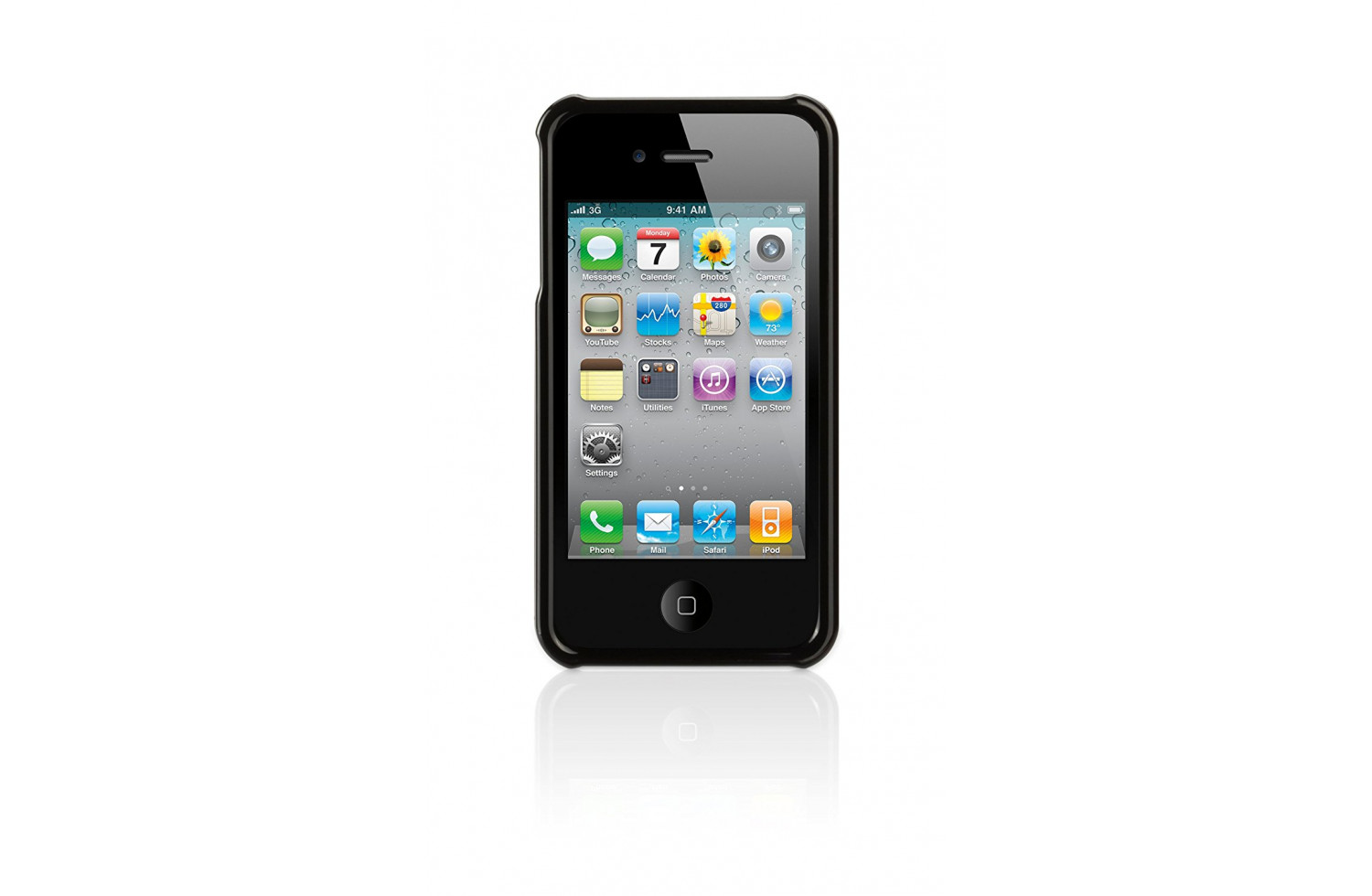 Чехол-накладка Griffin Elan M для смартфона Apple iPhone 4/4S, кожа, черный (GB01763)