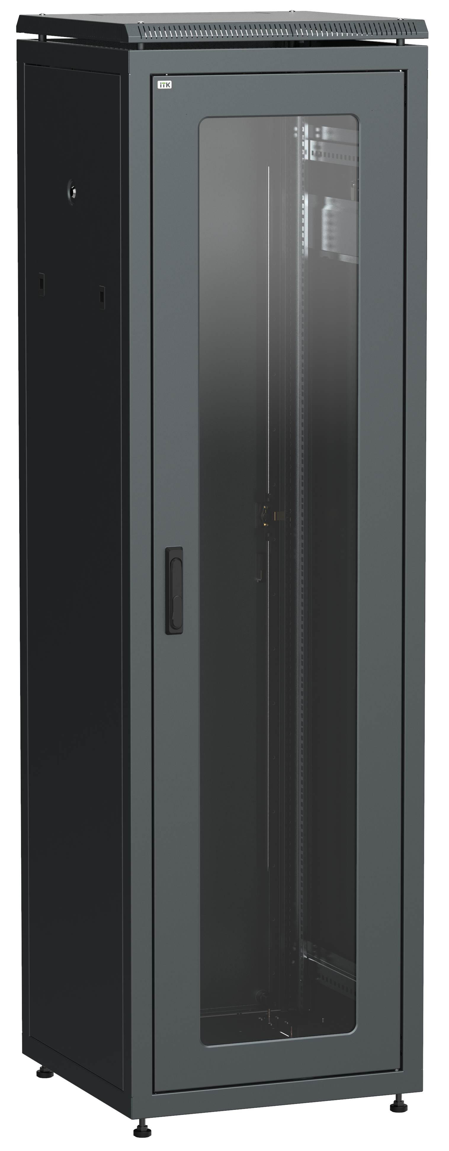 

Шкаф телекоммуникационный напольный 38U 600x600 мм, стекло/металл, черный, разборный, ITK LINEA N (LN05-38U66-GM)