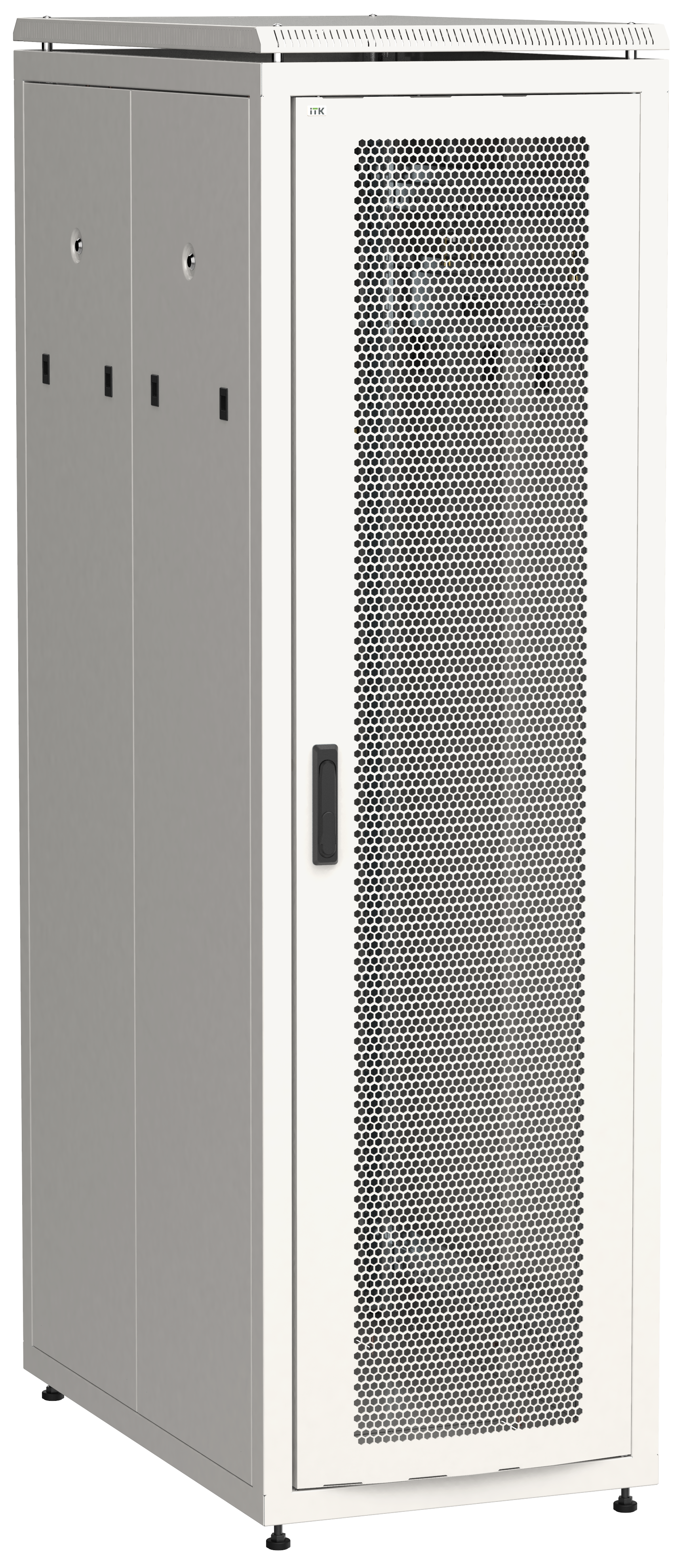 Шкаф телекоммуникационный напольный 42U 600x1000 мм, перфорация/металл, серый, разборный, ITK LINEA N (LN35-42U61-PP)